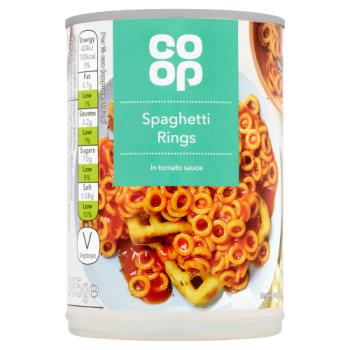 Co op Spaghetti Rings Can 385g