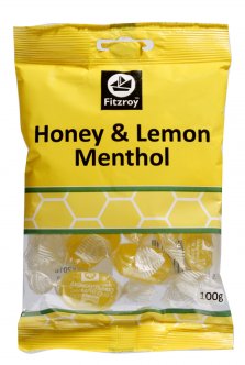 Fitzroy Honey & Lemon Menthol 100g Bag