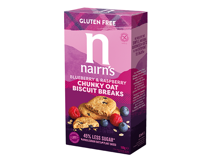 Nairn's Blueberry & Raspberry Chunky Oat Biscuit Breaks Gluten Free 160g