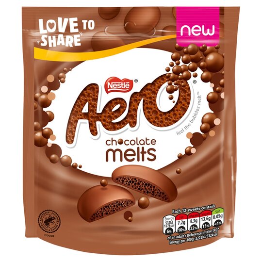 Aero Milk Chocolate Melts Pouch 92g