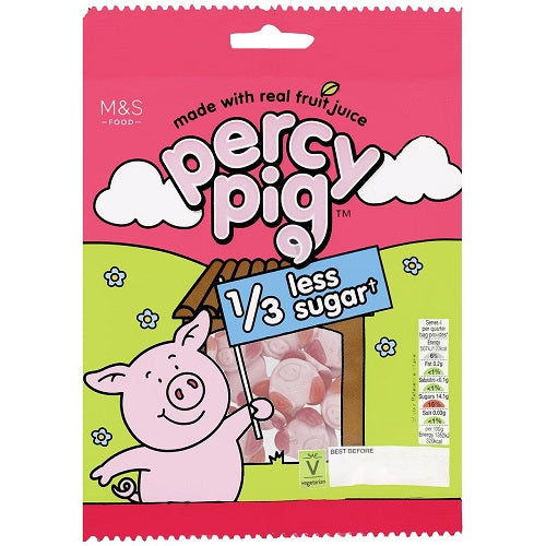 M & S Percy Pig Less Sugar 170g Bag