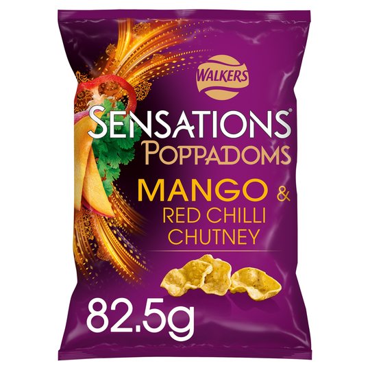 Sensations Mango & Red Chilli Chutney Poppadoms 82.5g Bag