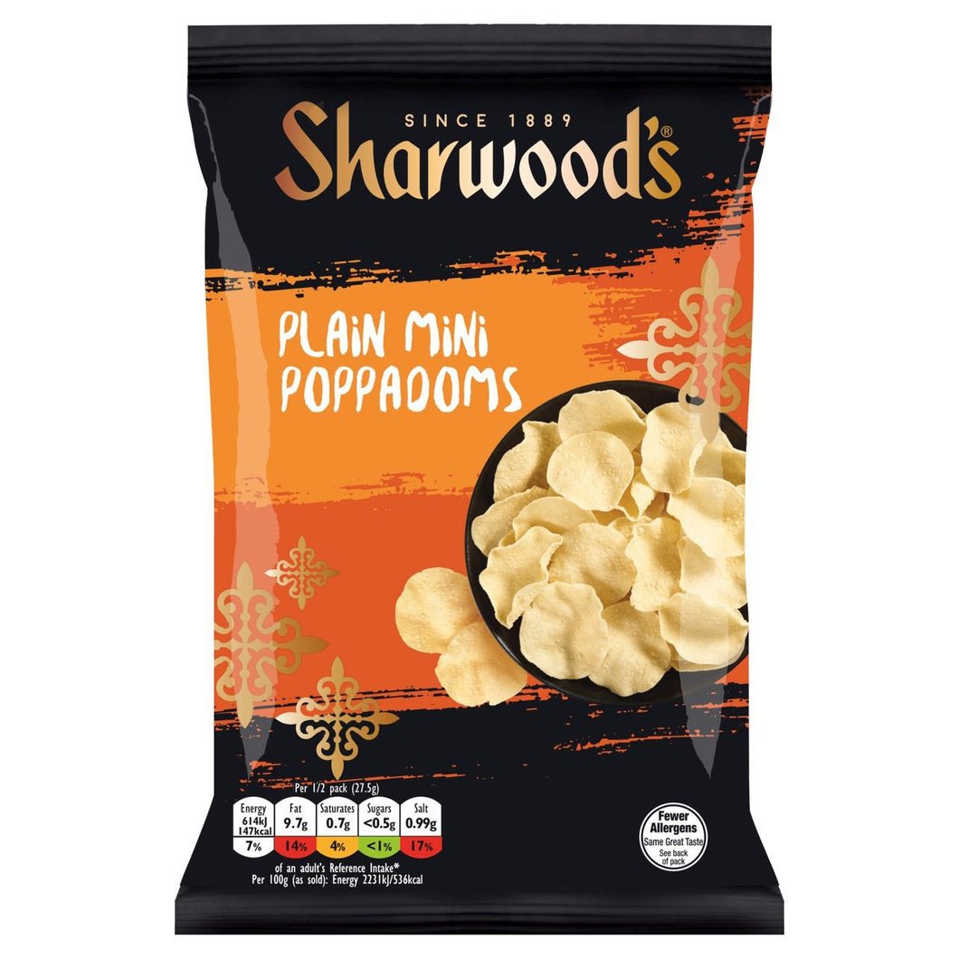 Sharwood's Mini Poppodums 55g Bag - FRAGILE