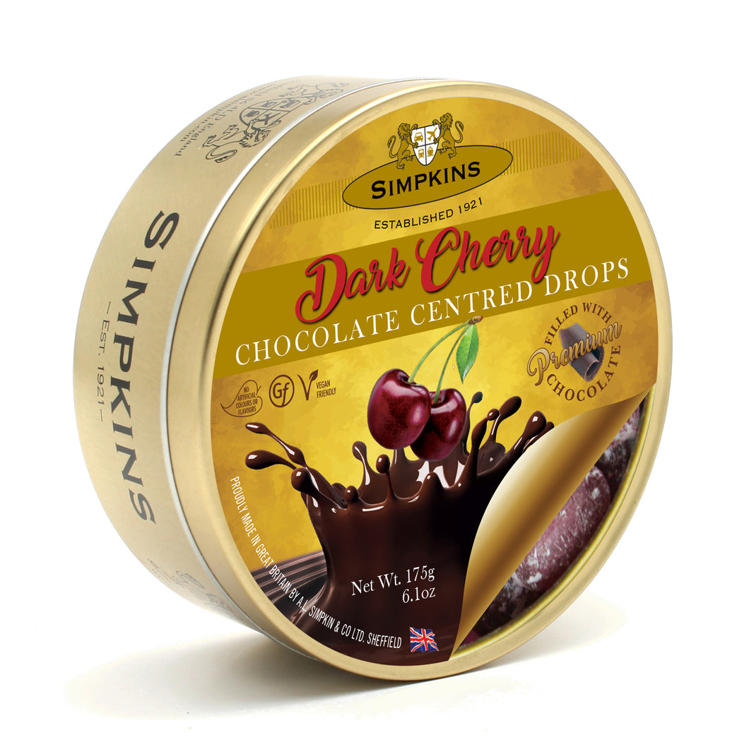 Simpkins Dark Cherry Chocolate Centered Drops 175g