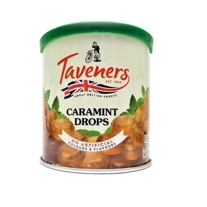 Taveners Caramint Drops Tin 200g