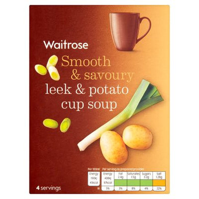 Waitrose Smooth & Savory Leek & Potato Cup a Soup (4 x 25g)