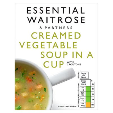 Waitrose Creamed Vegetable Cup a Soup (4 x 18g)