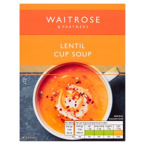 Waitrose Rich & Spicy Lentil Cup Soup 4 x 24g