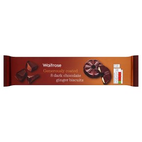 Waitrose 8 Dark Chocolate Ginger Biscuits 200g