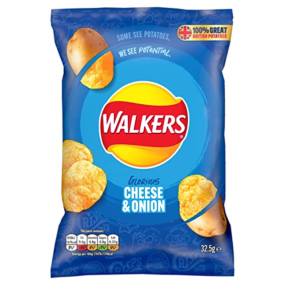 Walkers Crisps Cheese & Onion 32.5g x 6
