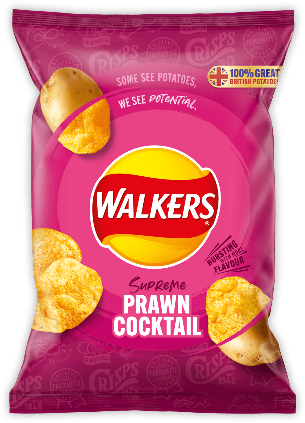 Walkers Crisps Prawn 32.5g x 6 pk