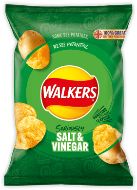 Walkers Crisps Salt &  Vinegar  32.5g x 6 packs