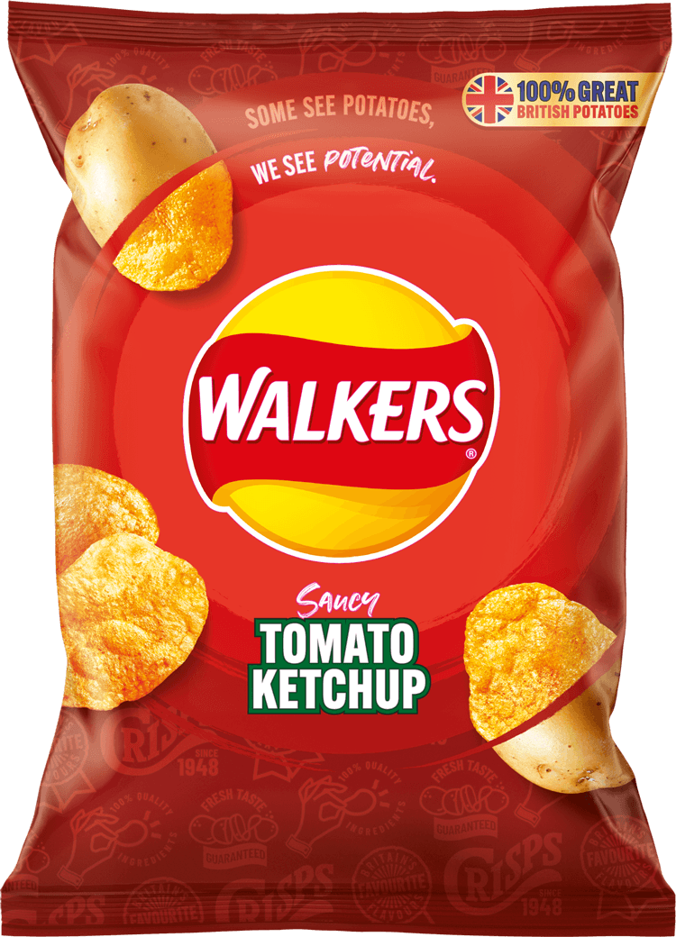 Walkers Tomato Ketchup Crisps x 6